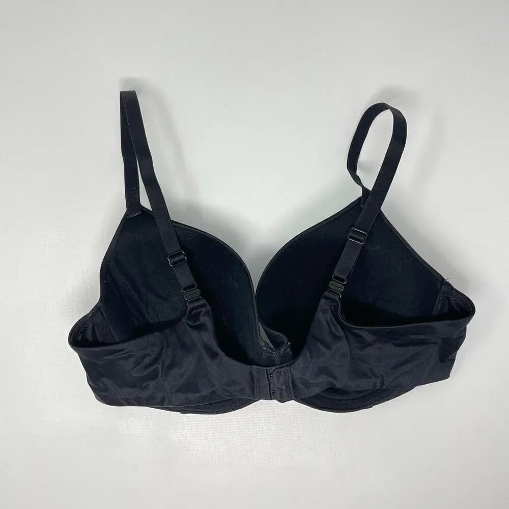 Auden Bra The Icon Underwire Lined T-shirt Full Coverage Black Women’s Size 38C - Picture 2 of 7
